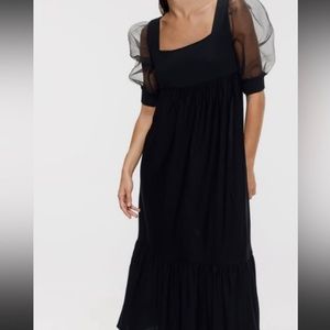 Zara maxi dress with tulle sleeves, size small